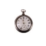 A late Victorian silver pair cased pocket watch, the movement marked Montrose Hamilton, over the