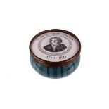 A Bilston enamel ‘Ludwig van Beethoven’ trinket box, no.382, 60mm diameter