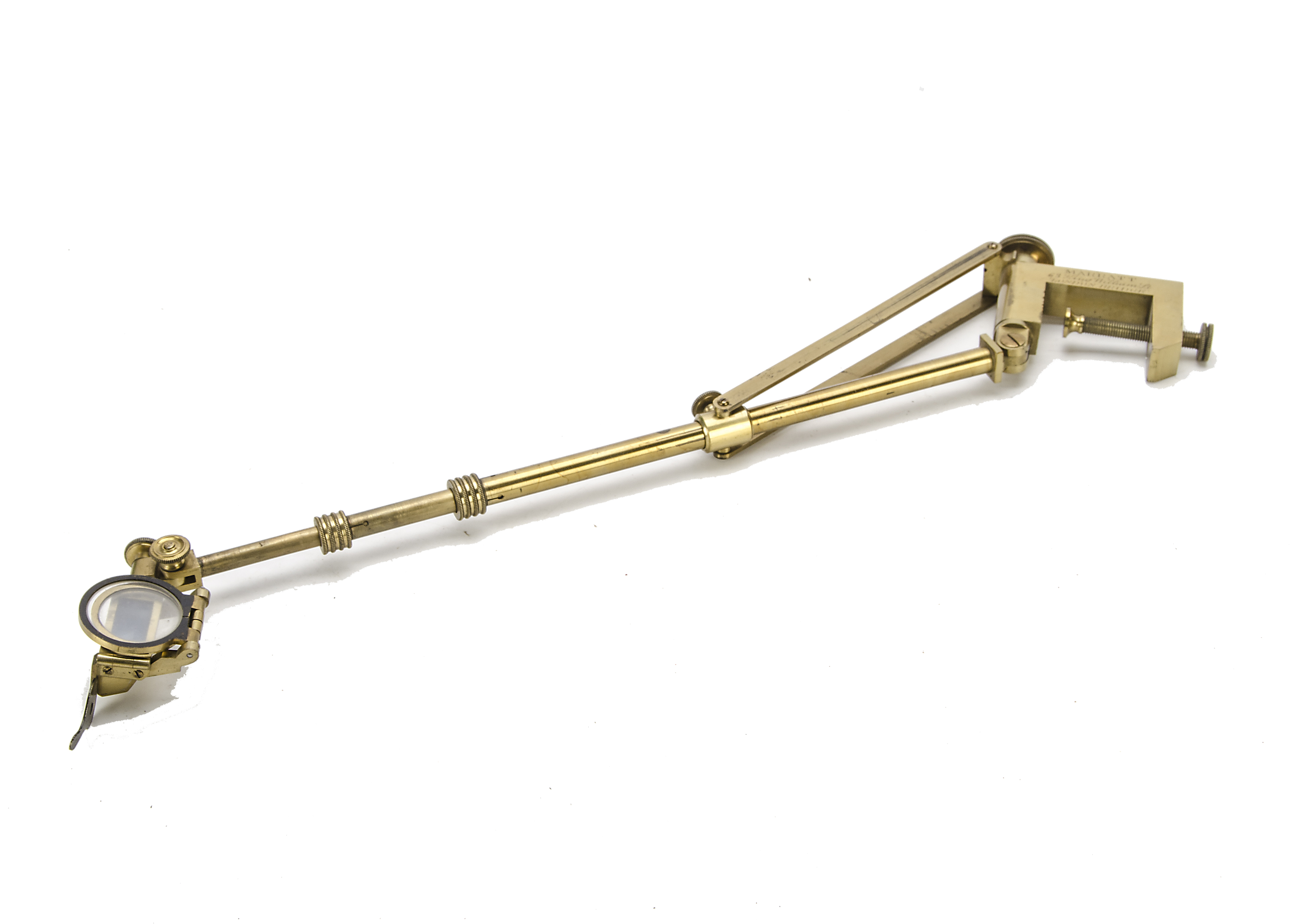 A Marratt Camera Lucida, lacquered brass with two-section telescopic arm