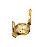 A Cary of London Mining Dial, lacquered brass with two folding sights and spirit level, tripod mount