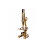 A Seibert for Leitz 1899 Replica Lacquered Brass Monocular Microscope, no. 595/1000, in fitted