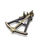 An Unmarked Frame Octant, circa 1850, lacquered brass on ebony frame, with ivory inset scales, AF