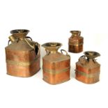 Brass and copper Chek-Pump Measures for Borough of Slough, 1930s (6) re-named, possibly from