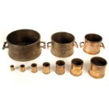 A fine and rare part-set of early 19th Century brass Imperial Dry and Liquid Measures for City and