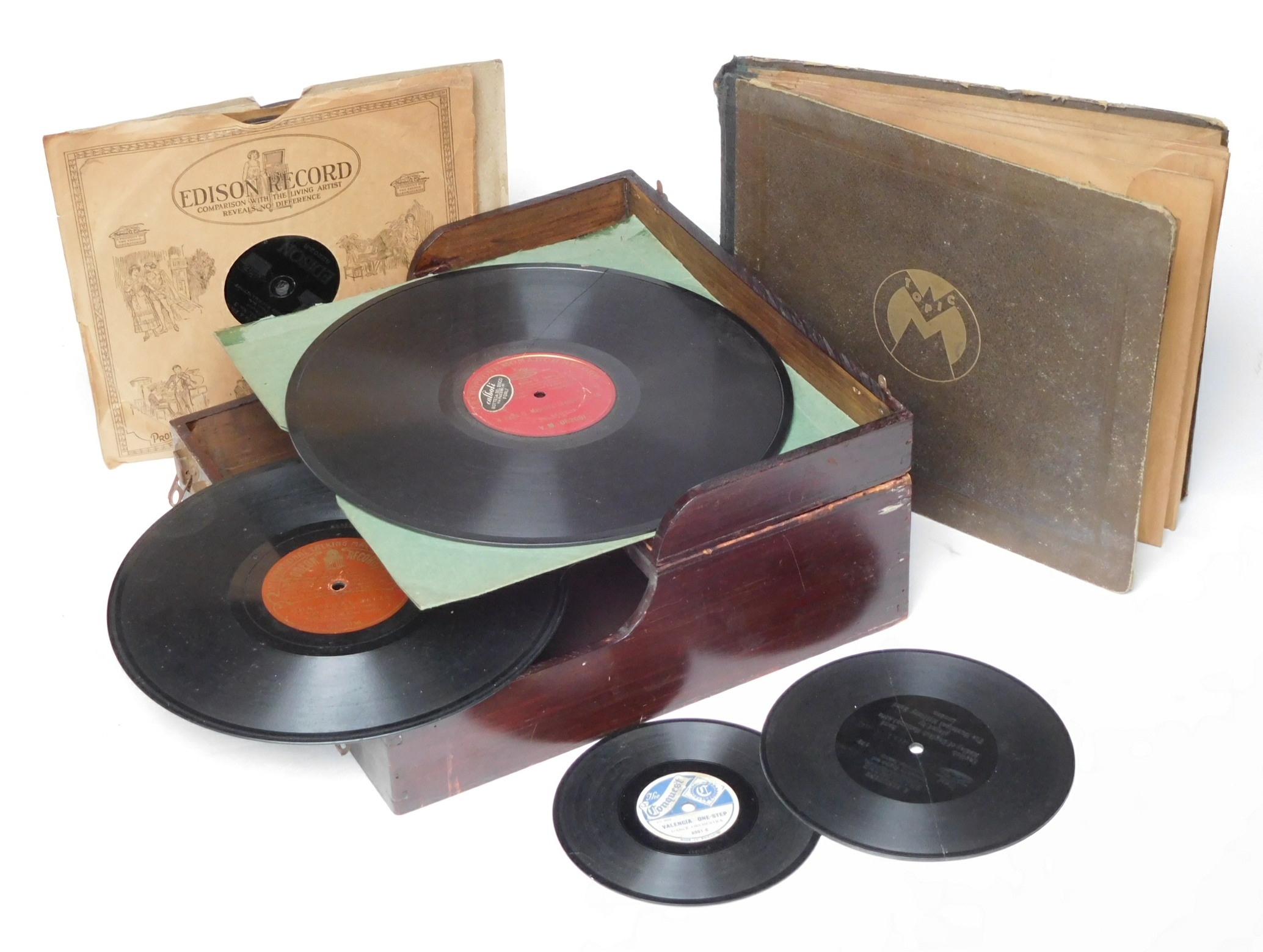 Miscellaneous records: 7-inch Berliner 179, Military Band (180 degree crack repaired); 6-inch