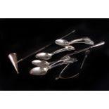 A set of eight William IV fiddle pattern silver spoons, London 1837 with gothic B monogram,