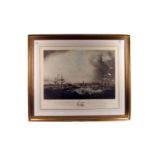 A 19th century  hand coloured mezzotint, Port of Liverpool', from a painting by Samuel Walters,