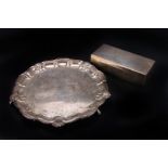 An Edwardian silver salver by George Wish,  Sheffield 1902, with shell and scroll border,