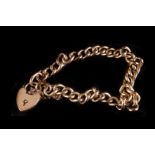 A 9ct gold curb link bracelet,  with padlock clasp, approx. 8.8g