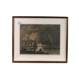 Cyril Pearce (1882-1967)  mezzotint, view of the Thames with rainbow, signed and dated LR, 29 x