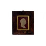 A Regency wax cameo bust of Sir Walter Scott, taken from a photogravure of a profile view of Sir