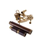 A brass and leather Ranger "55" Enbeeco telescope, together with a smaller similar telescope, a