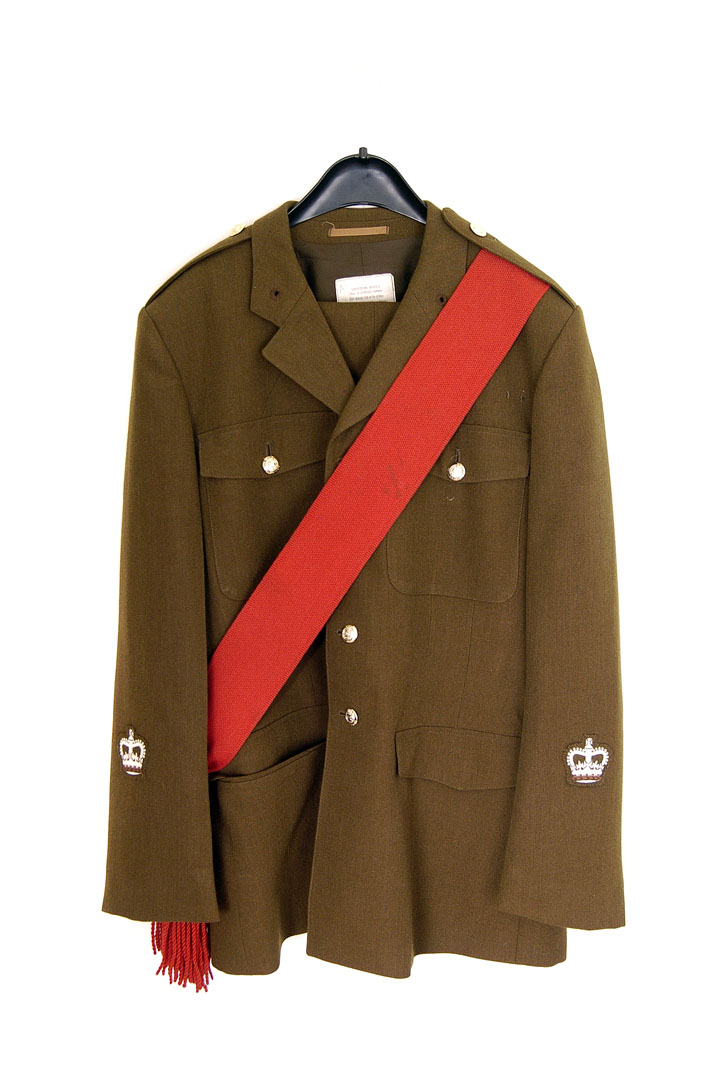 A Royal Engineers No.2 Service Dress Temperate Parade Uniform, comprising jacket, Trousers and red