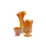 A collection of carnival glass,  to include vases, dishes, jugs and other items