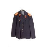 A Soviet Union Junior Lieutenant's Uniform, comprising Jacket, trousers, clip on tie and hat,