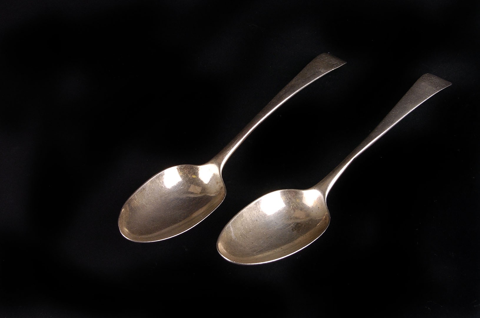 A pair of George III silver tablespoons by William Sumner & Richard Crossley, old English pattern