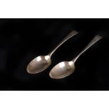 A pair of George III silver tablespoons by William Sumner & Richard Crossley, old English pattern