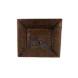 A collection of metal ware,  to include a four light hanging lamp, a lantern, two framed plaques,