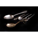 An early 20th century silver caddy spoon by George Jensen,  circa 1910-25, import marked, together
