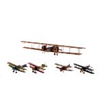 A collection of eleven wooden WWII aeroplane models, various designs and conditions, AF (11)