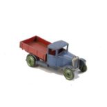 A Pre-War Dinky Toys (Hornby Series) 22c Motor Truck, blue cab, red truck body, tinplate radiator,