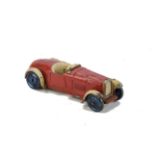 A Pre-War Dinky Toys (Hornby Series) 22a Open Sports Car, red body, cream seats and mudguards,