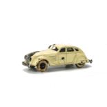 A Pre-War Dinky Toys 30a Chrysler Airflow Saloon, cream body, smooth plated hubs, F, four fatigue