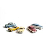 Dinky Toys Two-tone Saloon Cars, 162 Ford Zephyr light and mid blue, Hudson Sedan grey and mid blue,