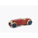 A Pre-War Dinky Toys (Hornby Series) 22a Open Sports Car, red body, cream seats and mudguards,