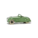 A Pre-War Dinky Toys 22g Streamline Tourer, green body, smooth plated hubs, cast steering wheel