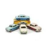 Dinky Toys Two Tone Cars, 162 Ford Zephyr, cream over green body, cream hubs, in original box, 164