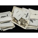 Postcards, Aviation, approx. 600 Recognition cards in b&w photograph and silhouette type, various