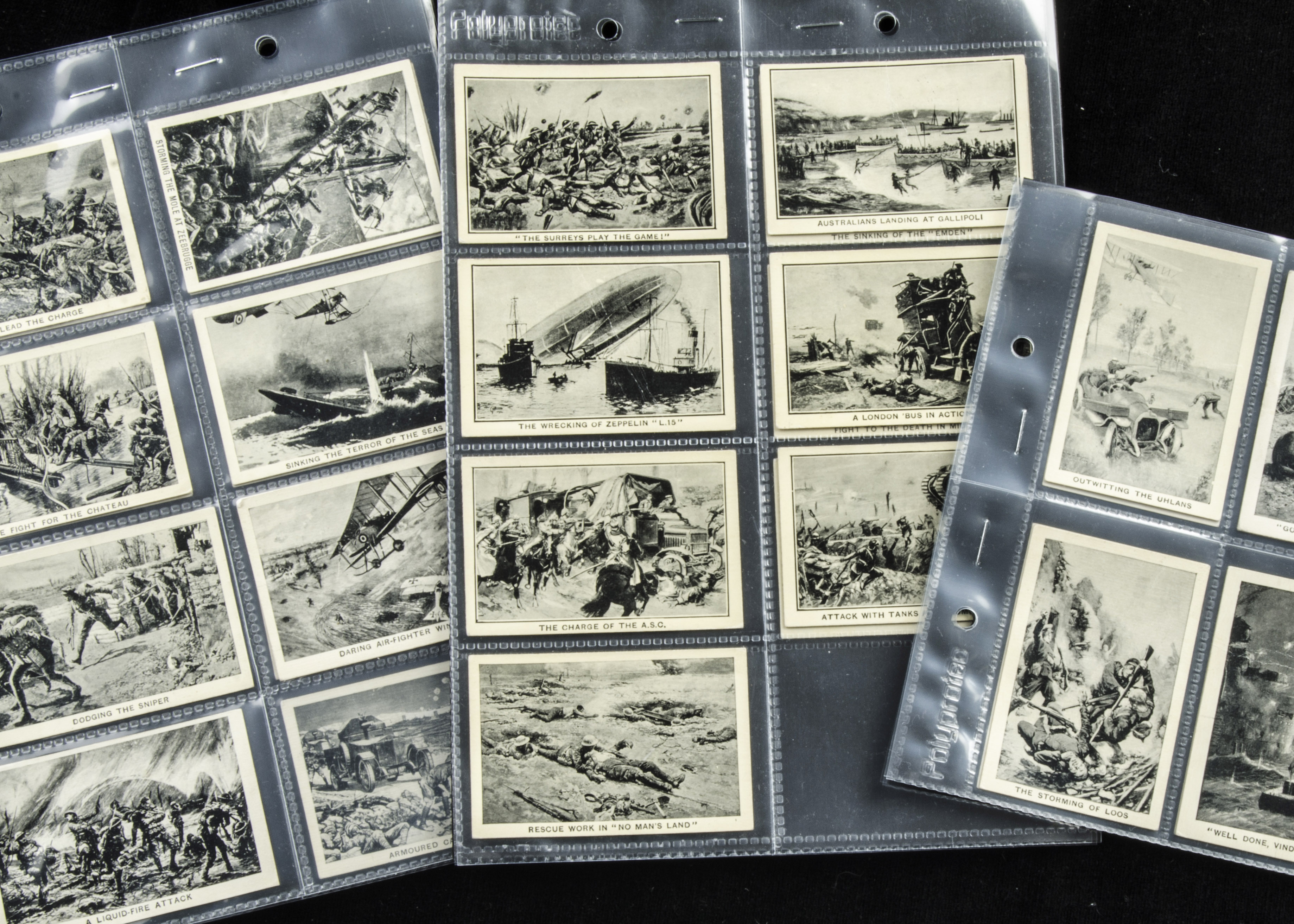 Trade Cards, Military, Amalgamated Press, part sets given with Triumph, to include Great War