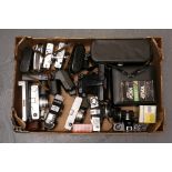 Various Cameras: quantity of various cameras including Kiev 35A, Canon Canonet QL17 and more (a