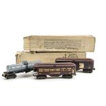 Lionel O Gauge Rolling Stock and Empty Boxes: comprising Observation Car No 601 and Baggage Car