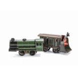 Vintage O Gauge items: A Mettoy 3-rail electric no 490 locomotive in green, F-G, slight rusting to