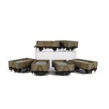 Six scratch-built freelance O Gauge (Narrow Gauge) Wagons: finished in grey, with 'mineral' loads,