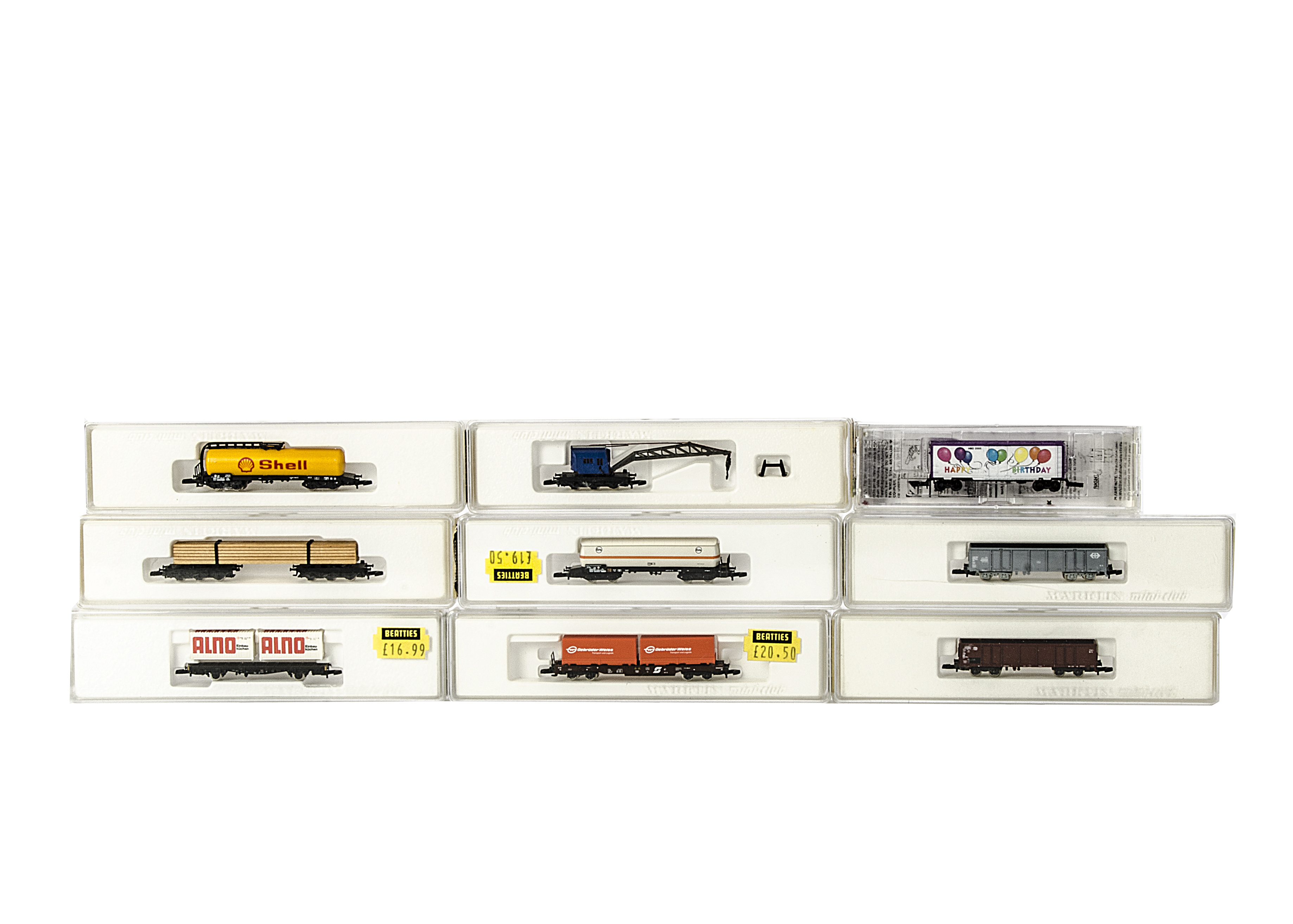 Märklin and other Z Gauge Larger Freight Stock: comprising Märklin 8608, 8619, 8621, 8650, 8651,