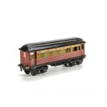 A Märklin Gauge 1 Continental Mitropa 'Schlafwagen' Coach: in gold-lined red livery with opening