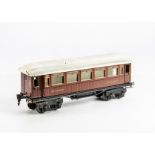 A Märklin Gauge 1 Continental Mitropa 'Speisewagen' Coach: in tinprinted brown livery with