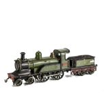 An early Bing for Bassett-Lowke Great Northern Railway Clockwork 4-4-0 Locomotive and Tender: in GNR