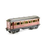 A Märklin Gauge 1 Continental Mitropa 'Speisewagen' Coach: in gold-lined red livery opening roof,