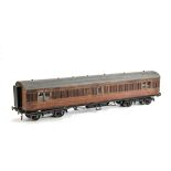 A Gauge 1 Real Teak Scale-Length Passenger Brake Van: by Milbro, Jubb or similar finished in plain