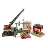 A Collection of Mamod and other Period Small Steam Engine Accessories: including Mamod Lineshaft and