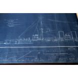 HMS Hood four very rare Original Blueprints for Bassett-Lowke Models circa 1928: Inscribed "Design