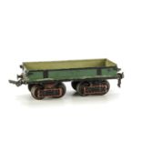 An early Märklin Gauge 1 1818/1 Low-sided Bogie Open Wagon: with folding sides and ends, and early