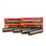 Hornby (China) 00 Gauge BR Maroon/Cream Coaching Stock: including Maunsell R4304C, four Gresley