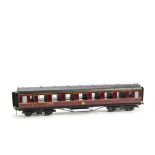 An Exley O Gauge LMS 1st Class Corridor Coach: in LMS maroon as no 7778 with interior detail,