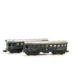 A Pair of Pre-war Märklin 00 Gauge Wagons-Lits Coaches: in Wagons-Lits blue with gold lettering