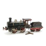 A Märklin Gauge 1 R1021 Clockwork Locomotive and 1801/1 Tender: made circa 1909 in the 0-4-0